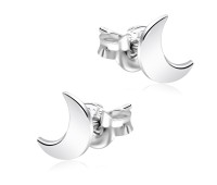 Crescent Moon Shaped Silver Ear Stud STS-5307